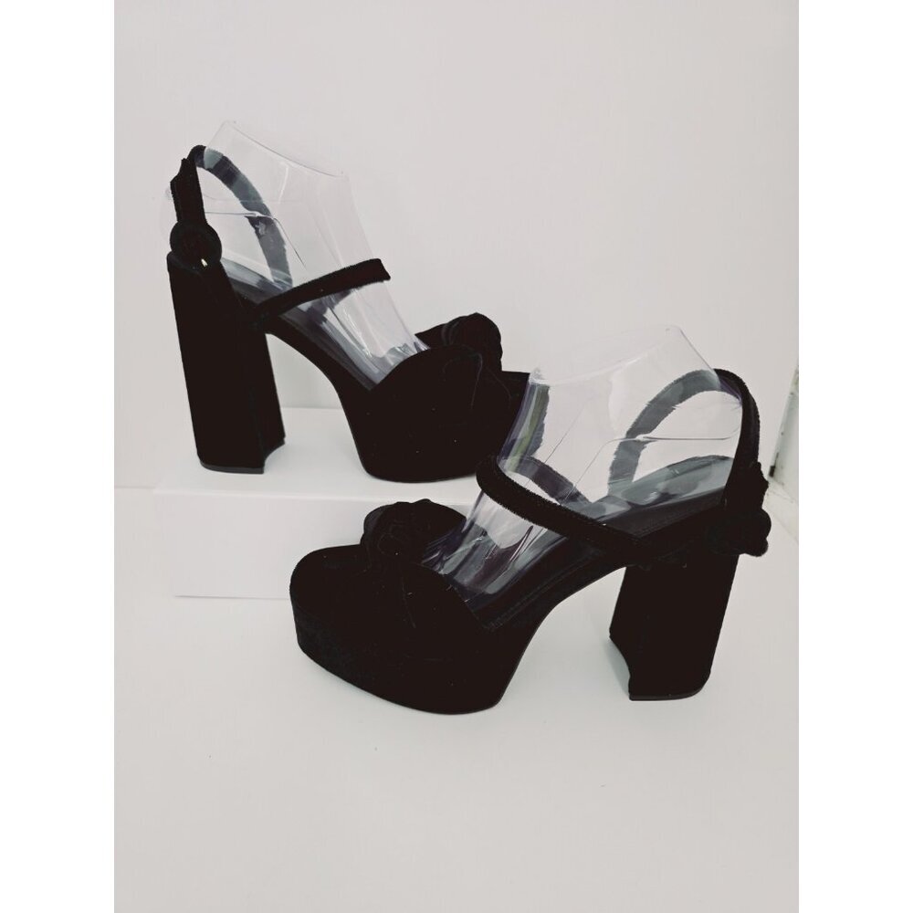 ASOS DESIGN Note Knotted Platform Open Toe Block High Heel Sandals Shoes 10